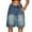 Blue, variant on Stylish Teen Girls Denim Shorts, High Waist Comfortable Stretch, Casual Summer Fashion, Youth Streetwear, Bermuda Baggy Y2K Knee Length, 12-16 Years