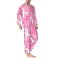 thumbnail image 2 of Honeii Breast Cancer Awareness (3) Pattern Mens Pajamas Set,2pcs Men's Lounge Long Sleeve Sleep Shirt and Pajama Bottoms Sleepwear Set,Mens Pjs Sets-Large, 2 of 7
