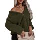 thumbnail image 5 of Chaqueta de lana para mujer Abotonada Manga larga Cuello en V Fuzzy Abrigos casuales cálidos MABOTO Abrigo de mujer, 5 of 7