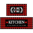 thumbnail image 1 of Red and Black Buffalo Plaid Kitchen Rug Set of 2, Farmhouse Style Kitchen Floor Mats, Absorbent Checkered Kitchen Decor Rugs 17 * 30+17 * 47 Inches, 1 of 6