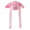 thumbnail image 1 of Divertido gorro de cerdito de peluche con orejas de cerdo móviles que aparecen al presionar las patas - rosa, Rosado Jinwen oreja de sombrero de felpa en movimiento, 1 of 8