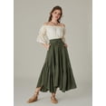 thumbnail image 5 of Maxi Skirts for Women High Waist Renaissance Skirt Long Skirt with Pockets Green S, 5 of 10
