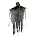thumbnail image 1 of HHBEAUTY Halloween Rope Hanging Ghost Skull Head Scary Decoration 29.5in Black, 1 of 9