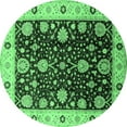 thumbnail image 1 of Ahgly Company Indoor Round Oriental Emerald Green Traditional Area Rugs, 4' Round, 1 of 4
