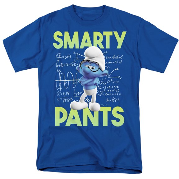 The Smurfs Smarty Pants Unisex Adult T Shirt, Royal, 2X-Large