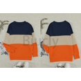 thumbnail image 4 of Sweat-shirt Décontracté à Col Rond à Manches Longues Imprimé à Rayures et Mollet T-shirts, 4 of 6
