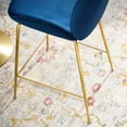 thumbnail image 6 of Contemporary Modern Urban Designer Bar Pub and Dining Kitchen Counter Stool Chair, Velvet Fabric Metal Steel, Navy Blue, 6 of 6
