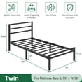 thumbnail image 2 of Napcenter 12 inch Twin Bed Frame with Headboard and Footboard, Metal Platform No Box Spring Needed, Easy Assembly, Black, 2 of 9