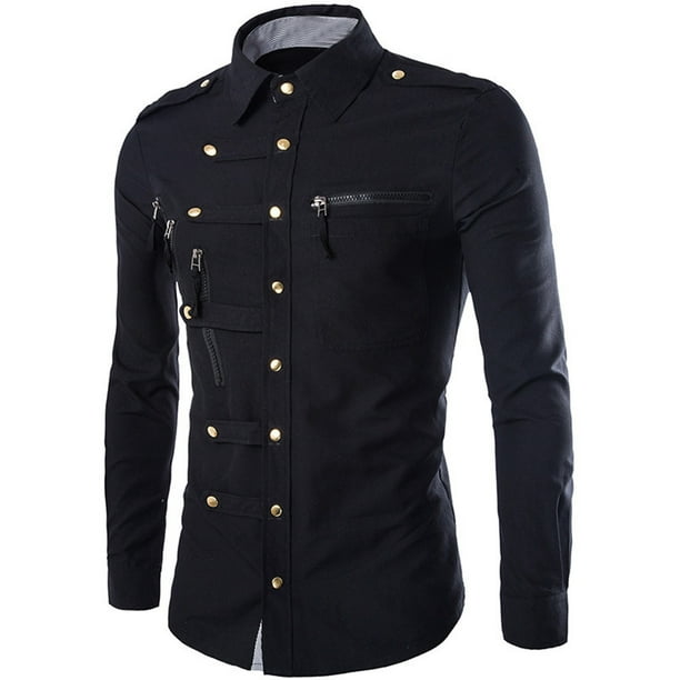 Rebeca de manga larga para hombre a la moda, prendas de vestir exteriores holgadas con botones, blusa sólida, abrigo, Tops Fridja po4929