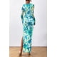 thumbnail image 2 of Vestido PRETTYGARDEN Estampado Floral Azul de Manga Larga Maxi XS, 2 of 8