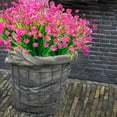 thumbnail image 4 of Artificial Flowers for Outdoor Summer Decoration, UV Resistant Faux Outsides Plastic Greenery Shrubs Artificial Plants Fake Flowers Planter Home Cemetery Decor(Pink), 4 of 5