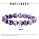 thumbnail image 2 of 1 pulsera elástica mixta de piedras preciosas moradas de 8mm. Cuentas de mm, adecuadas para regalos de cumpleaños para hombres y niñas., 2 of 5