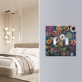 thumbnail image 4 of Yayeee Toggle Light Switch Wall Plate 2-Gang 4.56"x4.48" Decorative Outlet Cover, Blue Colorful Flowers, 4 of 7