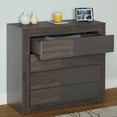 thumbnail image 2 of TMS Maya Boho 4-Drawer Dresser with High Gloss Gray Accents, Dark Sonoma Oak, 2 of 5
