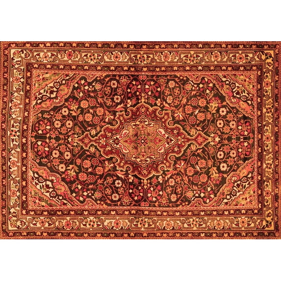 Ahgly Company Indoor Rectangle Persian Orange Traditional Area Rugs, 7' x 10'