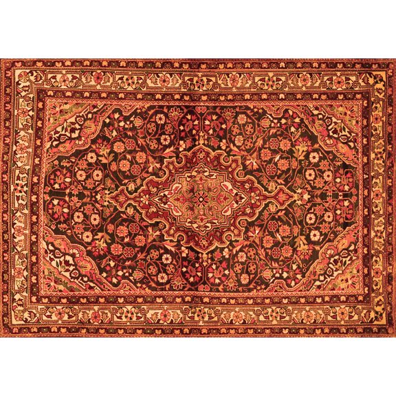 Ahgly Company Indoor Rectangle Persian Orange Traditional Area Rugs, 5' x 7'