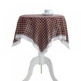 thumbnail image 2 of Round Small Table Cloth - Plaid Macrame Lace Tablecloth for Round Coffee Table 43.1 Inch, 2 of 2
