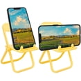 thumbnail image 1 of 2Pcs Mini Chair Shape Cell Phone Holder Car, Universal Candy Color Portable Stool Shape Mini Desktop Phone Holder Table Top Decoration Foldable Yellow, 1 of 8