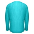 thumbnail image 6 of Holzkary Womens Lightweight Cable Knit Trendy Classic Pullover Sweaters Fall Outfits 2025 Fall Solid Round Neck Knit Long Sleeve Sweater Soft Business Casual Knit Jumper Top Sky Blue Xl, 6 of 6