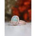 thumbnail image 2 of 9x11MM Oval Ethiopian Opal Diamond Halo Engagement Ring 14k Rose Gold, 2 of 3