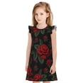 thumbnail image 1 of Fotbe Roses Vestido de Dormir para Niñas de 3 a 10 Años, Mangas Cortas, Estilo Princesa, Pijama Camisón con Mangas Voladas-Large, 1 of 6