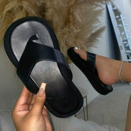 

HOMBOM Slippers For Women Indoor And Outdoor 2022 Summer New Beach Flip Flops Women Thick-soled Outer Wear Fashion Casual