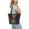 thumbnail image 2 of Uemuo Whimsical Dragon Color Cool Print Tote Bags for Women,Large Capacity Corduroy Bag,Reusable Grocery Shoulder Bag,Beach Tote with Zipper Closure, Daily Essentials, 2 of 7