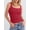 08_Red, variant on Women's Square Neck Tank Tops Double Lined Workout Tops for Women Trendy Summer Seamless Slim Fitted Basic Tight T Shirts Red L