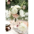 thumbnail image 3 of Artificial Flowers 16pcs 4" Burgundy Blooming Peonies Real Looking Foam Fake Roses with Stems for DIY Wedding Bouquet Dark Red Bridal Shower Centerpieces Floral Arrangements Tables Decorations, 3 of 5