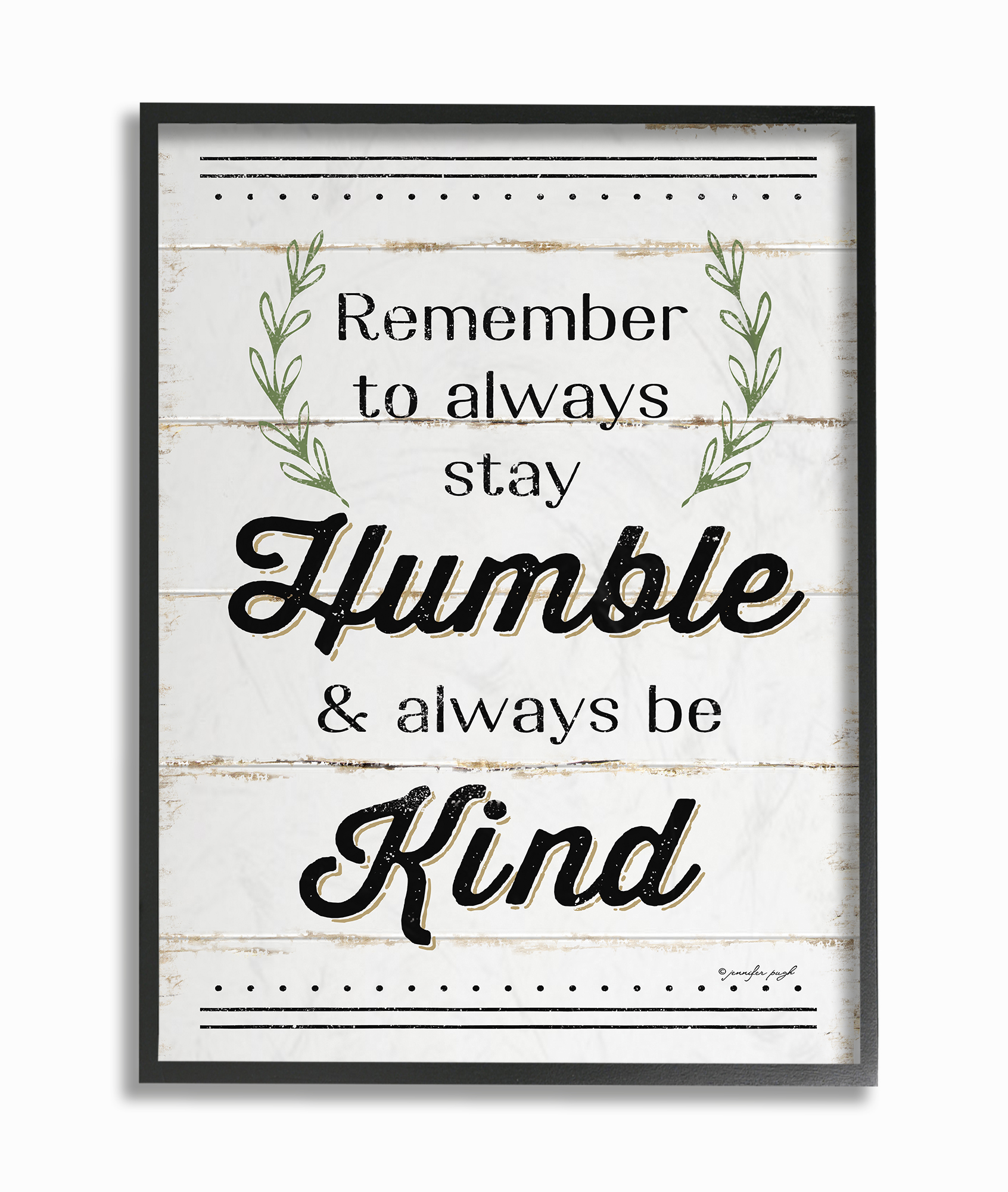 Wandschild 'Humble And Kind' – 25 X 38 Cm, Aus Holz, Mit Rosmarin-Sprühen-Design