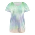 thumbnail image 5 of mfyjkho Tops Para Salir Para Mujer, Camisa Informal De Primavera Y Verano Para Mujer, Con Mangas Plisadas Y Estampado De Hojas, Sin Posicionamiento, De Manga Corta Y Cuello En V S, 5 of 5