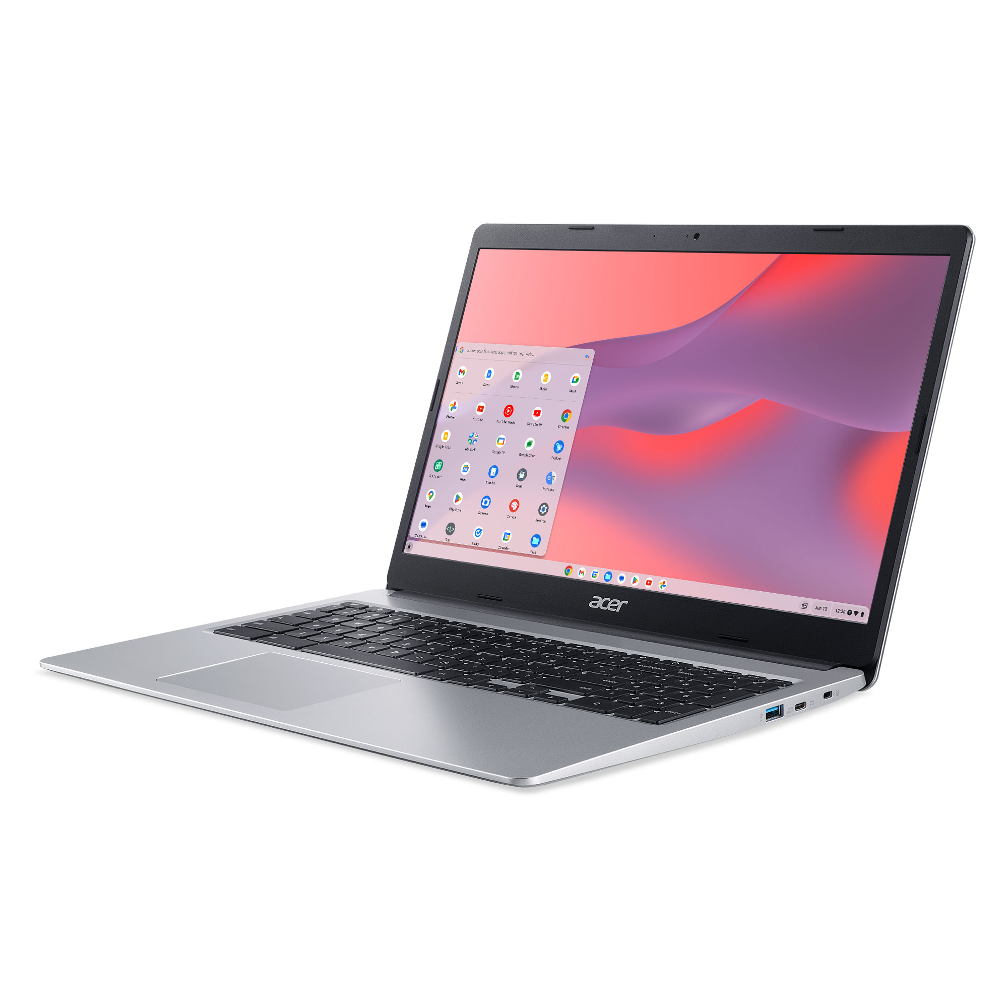 Acer Chromebook 315 (2019), 15.6" HD, Intel Celeron N4020, 4GB RAM, 64GB eMMC, Silver, CB315-3H-C19A - image 4 of 5