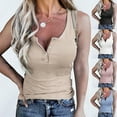 thumbnail image 3 of EFINNY Women's Tank Tops Sleeveless Button Down Tops Solid Color Slim Crop Tops, 3 of 3