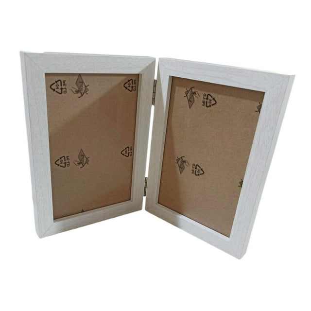 Guardoinrt Versatile Double Picture Frame 4x6 Photo Holder Elegant Wooden For Desktop Family Photo Collage Stand Vertically Desktop