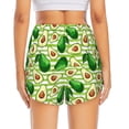 thumbnail image 3 of Picia Avocado Green Striped Pattern Women's 2 in 1 Athletic Running Shorts High Waisted Workout Casual Gym Sweat Shorts with Comfy Liner Zipper Pockets-XX-Large, 3 of 9