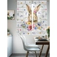 thumbnail image 4 of Bunny Easter Sheer Curtains 63 Inch Length 2 Panels Set Window Treatments, Spring Floral Pastoral Wooden Rod Pocket Semi Curtains for Living Room/Bedroom/Kitchen Décor, 104"W x 63"L, 4 of 7