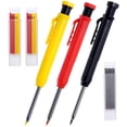 thumbnail image 2 of Solid Carpenter Pencils Refills Built-in Sharpener, Long-Nosed Deep Hole Mechanical Scriber, Marker Tools for Architect Woodwork 3PC Red Refills, 2 of 6
