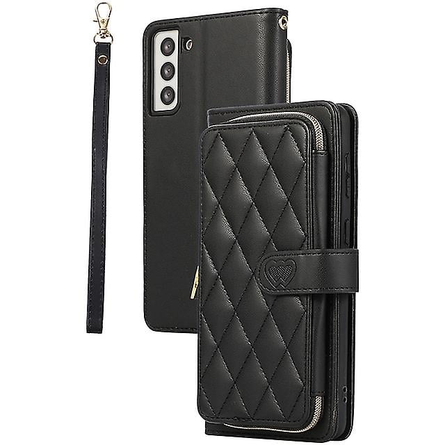 Phone Case For Samsung Galaxy S24 S23 S22 + Plus Ultra Handbag Purse Wallet Case Zipper With Removable Cross Body Strap With Wrist