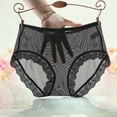 thumbnail image 2 of Womens Underwear Breathable Comfortable Transparent Lace Thin Mesh Mid Waist Large Hot Full Coverage Panties, 2 of 4
