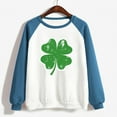 thumbnail image 4 of St. Patrick's Day Shirts for Women Crew Neck Casual Long Sleeve Patchwork Funny Printed Pullover Tops Sweatshirts(Blue,M), 4 of 5