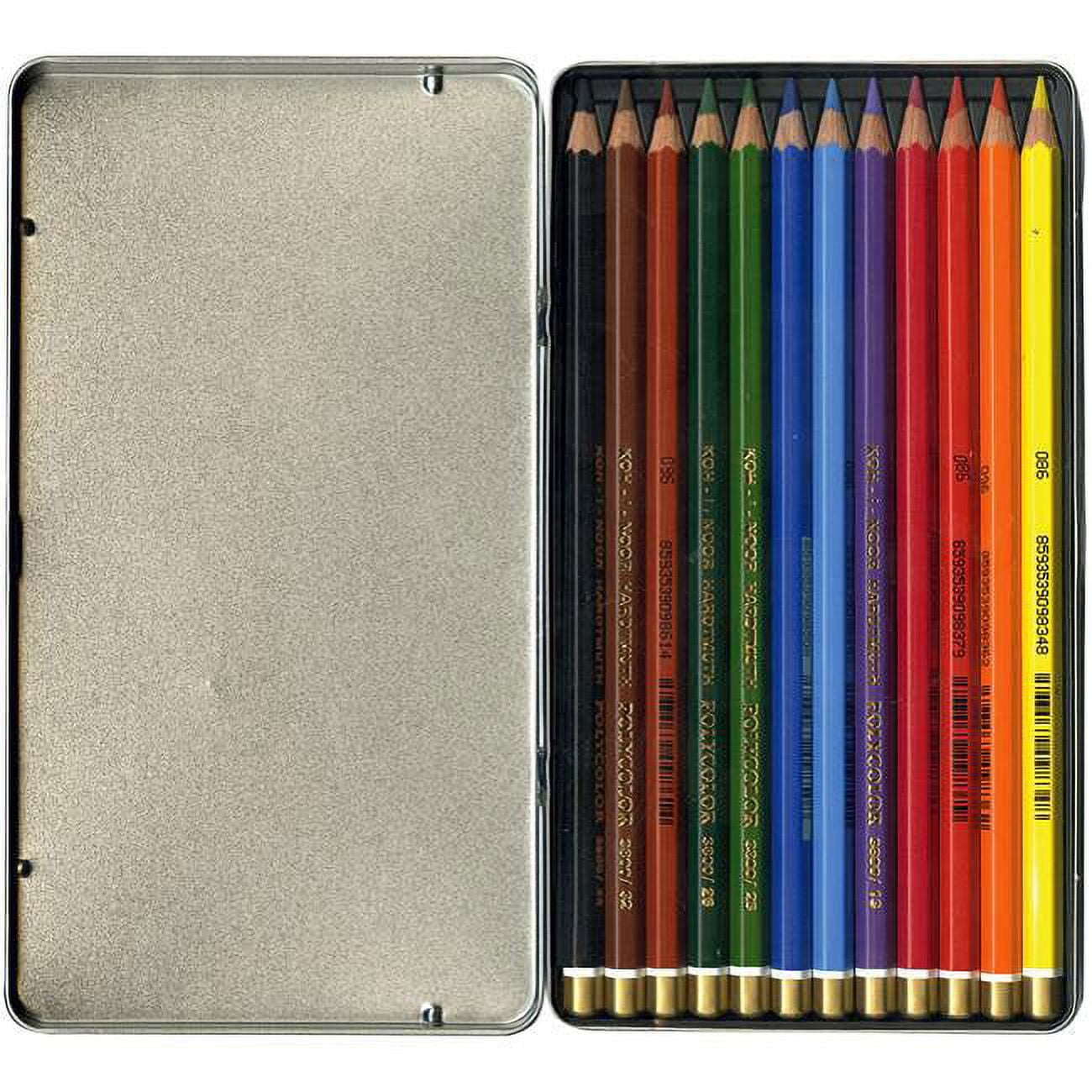 Mondeluz Aquarell Pencil Set, 12 Piece, Assorted Colors in a Tin