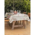 thumbnail image 3 of Outdoor Tablecloth with Umbrella Hole for Patio/Picnic/Party/Camping, Birds Floral Waterproof Table Cloth Rectangle Table Cover Washable, Farmhouse Vintage Pink Flower Leaf (52"x 70"), 3 of 8