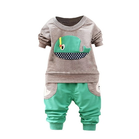 

LBECLEY Baby Boy Gift Set Pocket Star Stereoscopic Baby Pant Cartoon Boys Outfits Set Tops+ Boys Outfits&Set New Born Baby Outfit Grey 100