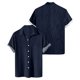 thumbnail image 1 of Men's Solid Color Button Short Sleeve Shirts Men's Casual Fashion Short Sleeve Shirts 5XL, 1 of 3
