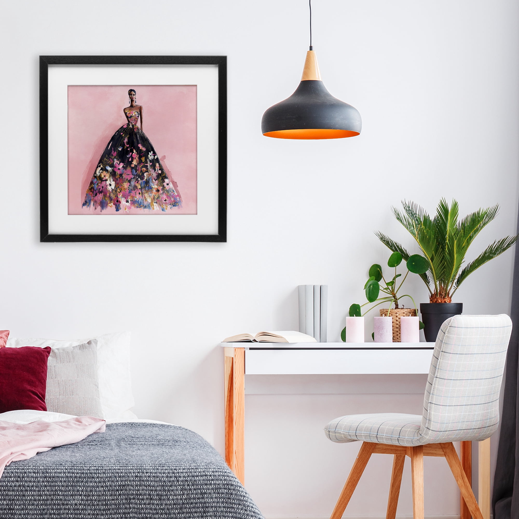 Stupell Industries Floral Reverie Gown Black Framed Print Under Glass, design by Svetlana Aleynikova