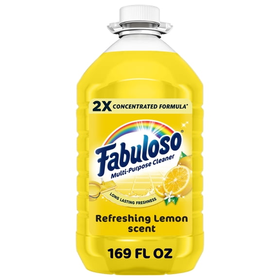 Fabuloso 2X Multi-Purpose Cleaner, No Rinse Floor Cleaner, Refreshing Lemon Scent, 169 fl oz