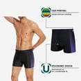 thumbnail image 5 of Swim Trunks Men Competitive Swim Racing Team Swimsuit Breathable Elastic Waist Swimming Shorts Upf 50+ Black XXXXL, 5 of 9