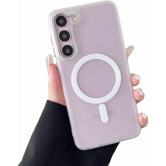 Magnetic Designed for Samsang Galaxy S24   Case [-Grade Drop Tested] [Compatible with Magnet] Slim Frosted Case for Galaxy S24 Plus Case Phone Case (6.7"), White