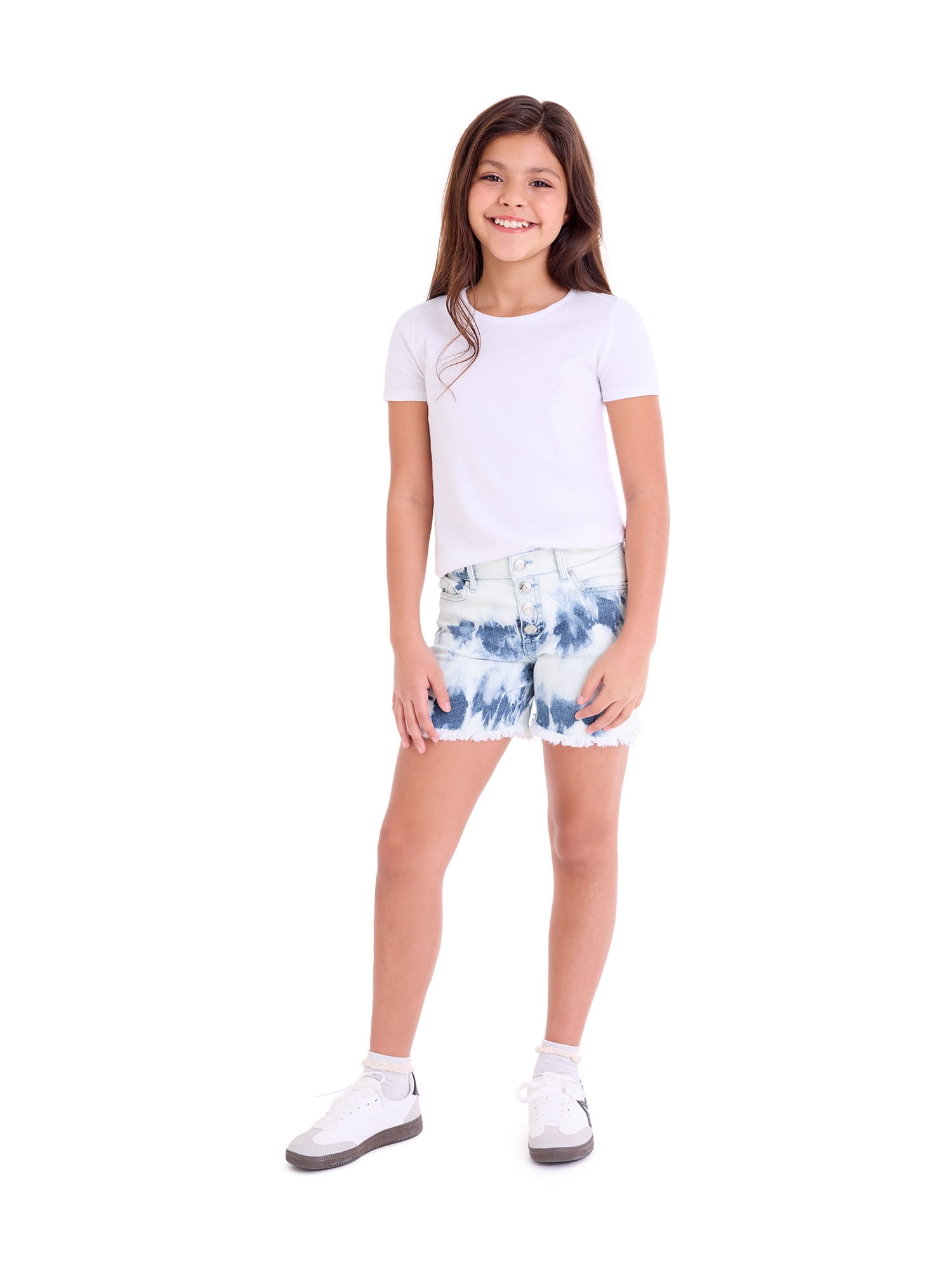 Jordache Girls Exposed Button Midi Short, Sizes 5-18