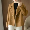 thumbnail image 2 of Zpanxa Women's Oversized Tweed Blazer Short Notch Lapel Wool Blend Long Sleeve Winter Layering Jacket Hoodless, 2 of 7